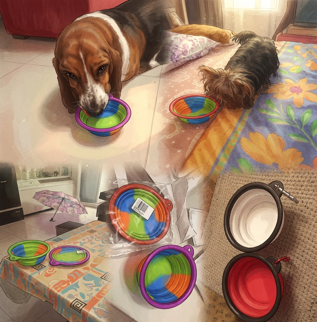 Repas Poilu™ – Gamelle de Voyage Pliable en Silicone | Eau & Nourriture | 24 Coloris