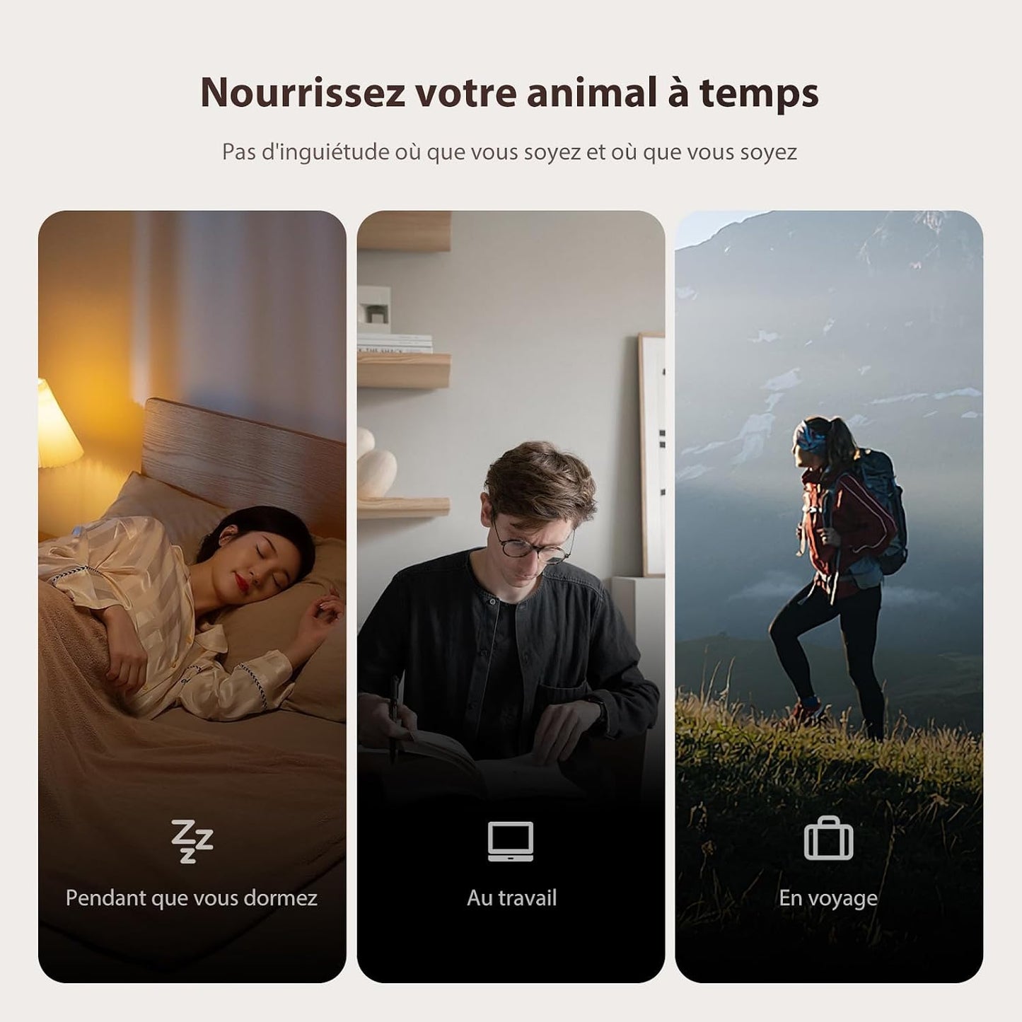 Distributeur Croquettes Chat Automatique 3L - Alimentation Précise, Contrôle Facile via App, 1-10 Repas Par Jour, Convient Aux Chats Et Petits Chiens, Blanc