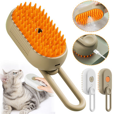 Massage Poilu™ – Brosse Vapeur 3-en-1 | Toilettage Doux Sans Stress & Anti-Poils Volants