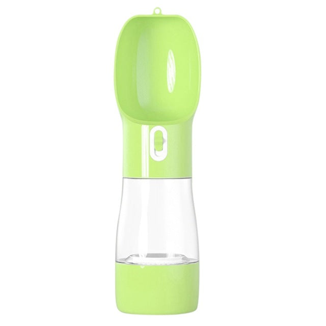 Aventure Poilu™ – Gourde 2-en-1 Portable | Eau 258 ml + Croquettes 200 ml | Anti-Fuite & Bol Intégré