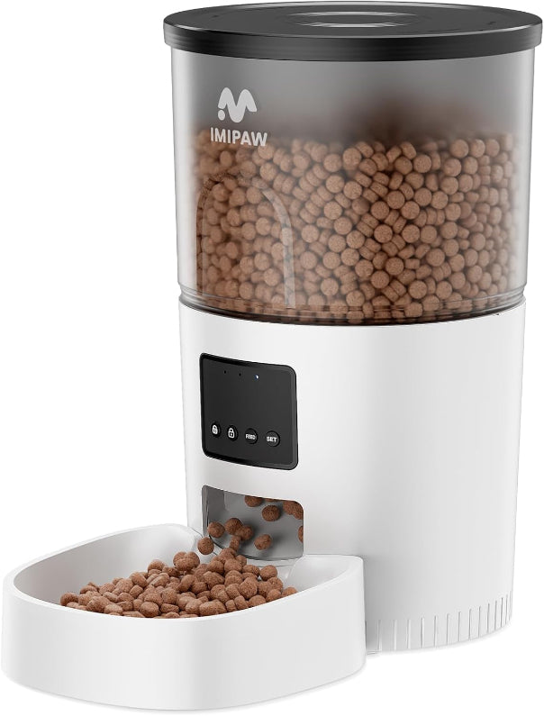 Distributeur Croquettes Chat Automatique 3L - Alimentation Précise, Contrôle Facile via App, 1-10 Repas Par Jour, Convient Aux Chats Et Petits Chiens, Blanc