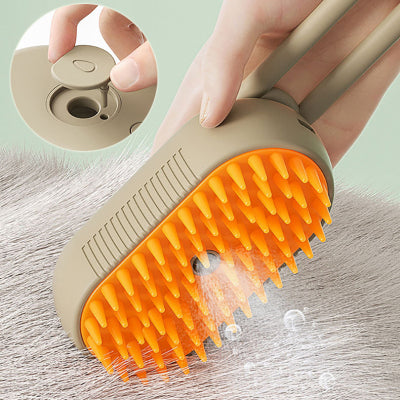 Massage Poilu™ – Brosse Vapeur 3-en-1 | Toilettage Doux Sans Stress & Anti-Poils Volants