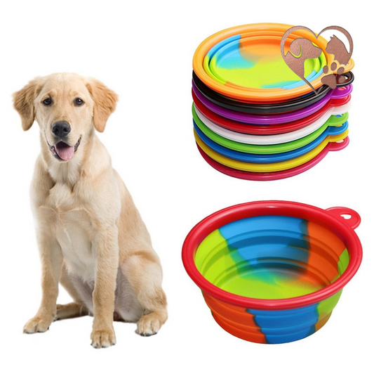Repas Poilu™ – Gamelle de Voyage Pliable en Silicone | Eau & Nourriture | 24 Coloris