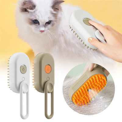 Massage Poilu™ – Brosse Vapeur 3-en-1 | Toilettage Doux Sans Stress & Anti-Poils Volants