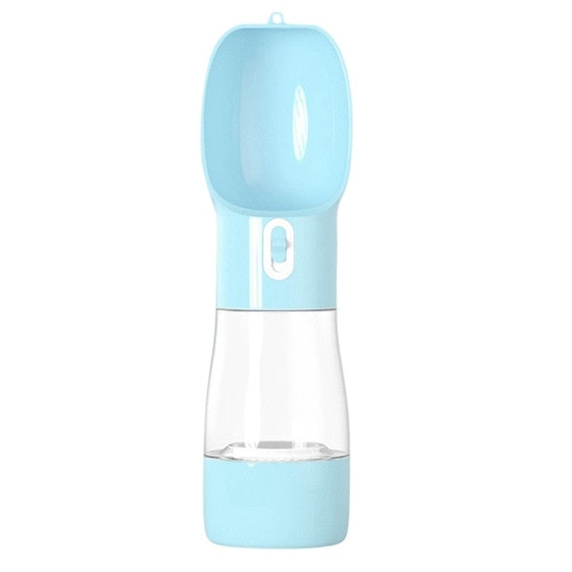 Aventure Poilu™ – Gourde 2-en-1 Portable | Eau 258 ml + Croquettes 200 ml | Anti-Fuite & Bol Intégré