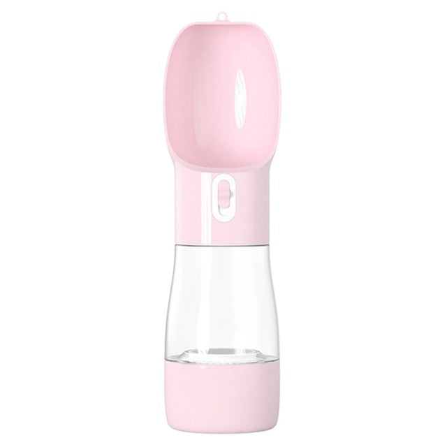 Aventure Poilu™ – Gourde 2-en-1 Portable | Eau 258 ml + Croquettes 200 ml | Anti-Fuite & Bol Intégré