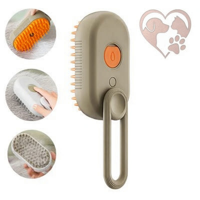 Massage Poilu™ – Brosse Vapeur 3-en-1 | Toilettage Doux Sans Stress & Anti-Poils Volants
