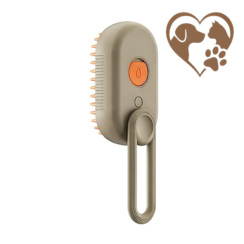 Massage Poilu™ – Brosse Vapeur 3-en-1 | Toilettage Doux Sans Stress & Anti-Poils Volants